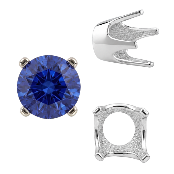 Four Prong Round Standard Settings in Sterling Silver (2.25 mm - 8.00 mm)