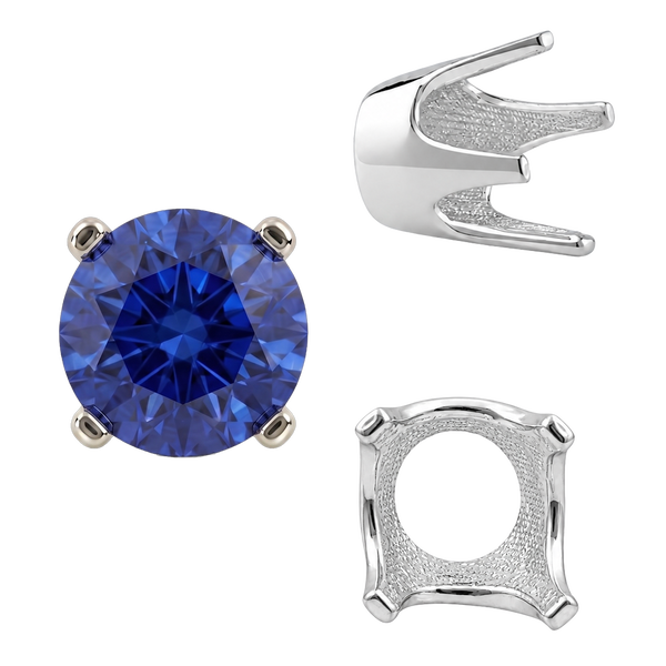 Four Prong Round Standard Settings in Sterling Silver (2.25 mm - 8.00 mm)