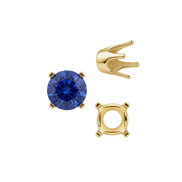 Four Prong Round Standard Settings in 14K Gold (2.50 mm - 8.00 mm)