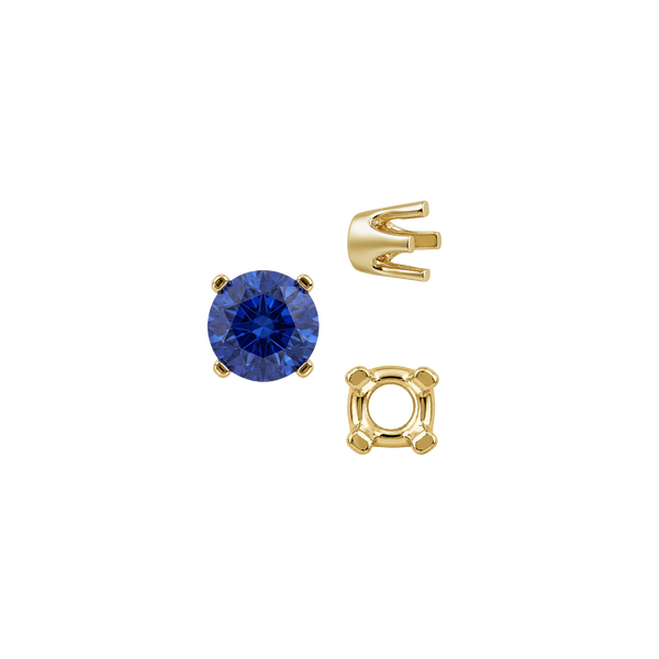 Four Prong Round Standard Settings in 14K Gold (2.50 mm - 8.00 mm)