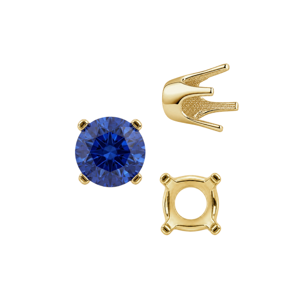 Four Prong Round Standard Settings in 14K Gold (2.50 mm - 8.00 mm)