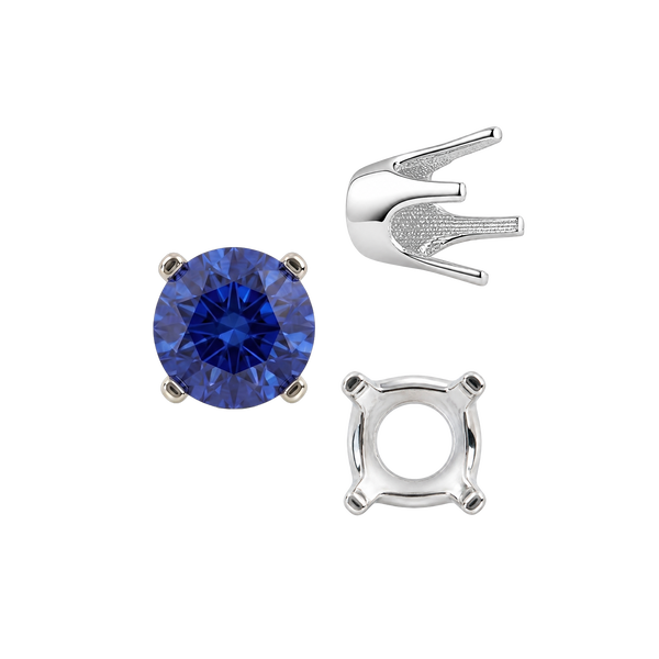 Four Prong Round Standard Settings in 14K Gold (2.50 mm - 8.00 mm)