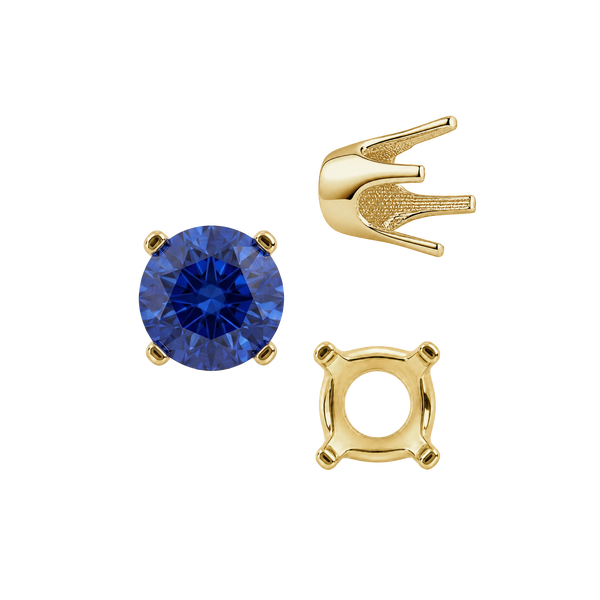 Four Prong Round Standard Settings in 14K Gold (2.50 mm - 8.00 mm)