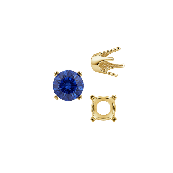 Four Prong Round Standard Settings in 14K Gold (2.50 mm - 8.00 mm)