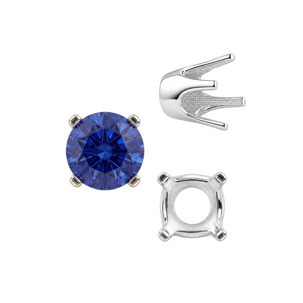Four Prong Round Standard Settings in 14K Gold (2.50 mm - 8.00 mm)