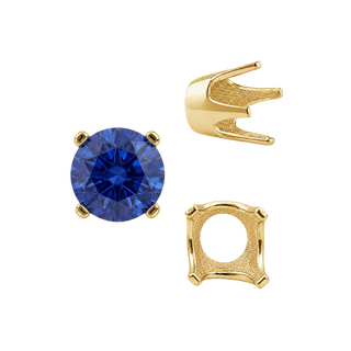 Four Prong Round Standard Settings in 14K Gold (2.50 mm - 8.00 mm)