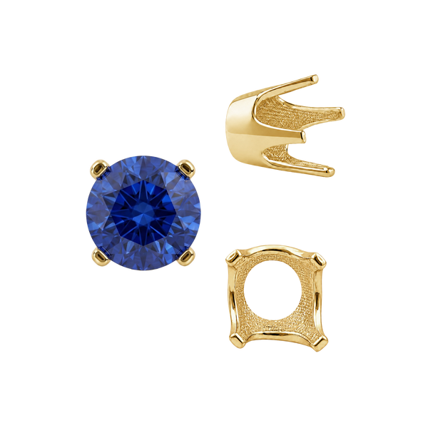 Four Prong Round Standard Settings in 14K Gold (2.50 mm - 8.00 mm)