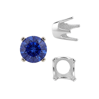 Four Prong Round Standard Settings in Sterling Silver (2.25 mm - 8.00 mm)