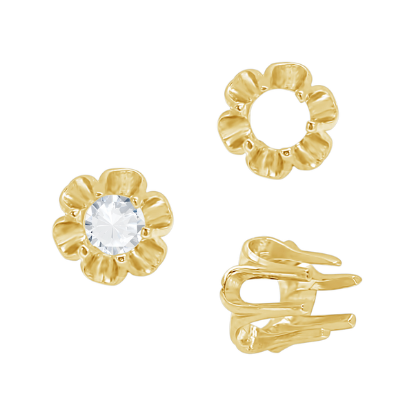 Six Prong Round Scalloped Settings in 14K Gold (1.30 mm - 5.20 mm)