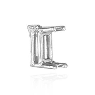 Straight Baguette Wire Basket Settings in Sterling Silver (2.00 x 1.50 mm - 6.50 x 3.50 mm)