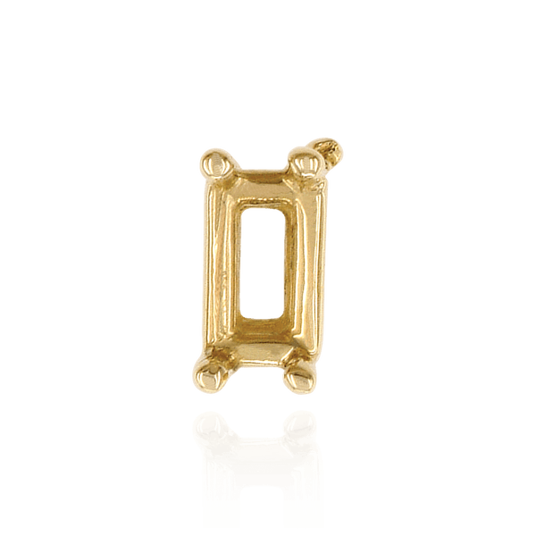 Straight Baguette Wire Basket Settings in 18K Gold (2.25 x 1.75 mm - 5.00 x 3.75 mm)