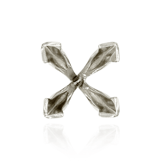 V-End Square Solitaire Settings With Peg in 14K Gold (3.00 mm - 6.50 mm)