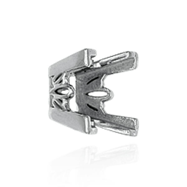 V-End Square Filigree Settings in 14K Gold (4.00 mm - 8.50 mm)