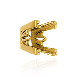 V-End Square Filigree Settings in 14K Gold (4.00 mm - 8.50 mm)