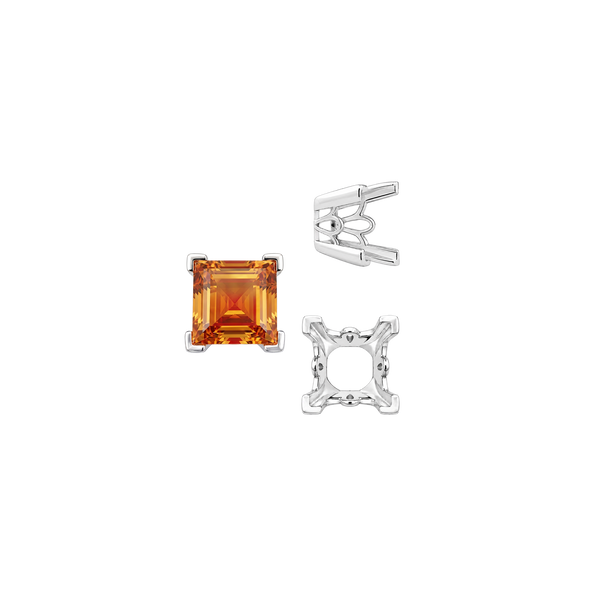 V-End Square Filigree Settings in Sterling Silver (4.00 mm - 8.50 mm)