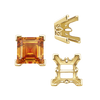 V-End Square Filigree Settings in 14K Gold (4.00 mm - 8.50 mm)