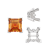V-End Square Filigree Settings in Sterling Silver (4.00 mm - 8.50 mm)