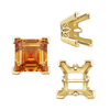 V-End Square Filigree Settings in 14K Gold (4.00 mm - 8.50 mm)