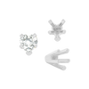 V-End Heart Shape Solitaire Settings in Sterling Silver (4.00 x 4.00 mm - 11.50 x 10.25 mm)