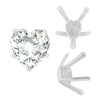 V-End Heart Shape Solitaire Settings in Sterling Silver (4.00 x 4.00 mm - 11.50 x 10.25 mm)