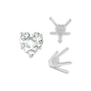 V-End Heart Shape Solitaire Settings in Sterling Silver (4.00 x 4.00 mm - 11.50 x 10.25 mm)