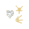 V-End Heart Shape Solitaire Settings in 18K Gold (4.00 x 4.00 mm - 9.00 x 9.00 mm)