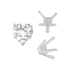V-End Heart Shape Solitaire Settings in 18K Gold (4.00 x 4.00 mm - 9.00 x 9.00 mm)