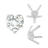 V-End Heart Shape Solitaire Settings in Sterling Silver (4.00 x 4.00 mm - 11.50 x 10.25 mm)