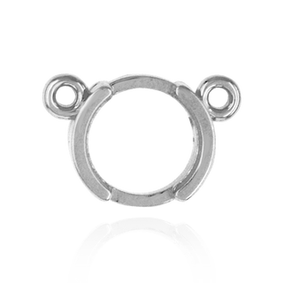 Round Half Bezel Pendants with Rings in Sterling Silver (3.60 mm - 7.00 mm)