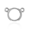 Round Half Bezel Pendants with Rings in Sterling Silver (3.60 mm - 7.00 mm)