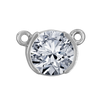 Round Half Bezel Pendants with Rings in Sterling Silver (3.60 mm - 7.00 mm)