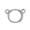 Round Half Bezel Pendants with Rings in Sterling Silver (3.60 mm - 7.00 mm)
