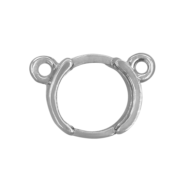 Round Half Bezel Pendants with Rings in Sterling Silver (3.60 mm - 7.00 mm)