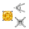 V-End Square Solitaire Settings With Peg in Sterling Silver (3.50 mm - 12.00 mm)