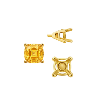 V-End Square Solitaire Settings With Peg in 14K Gold (2.50 mm - 12.00 mm)