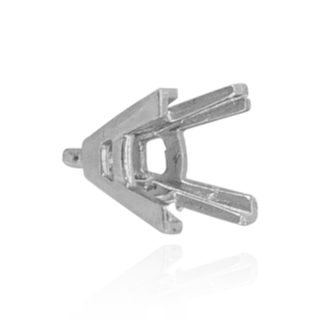 V-End Square Solitaire Settings With Peg in Platinum (4.50 mm - 12.00 mm)