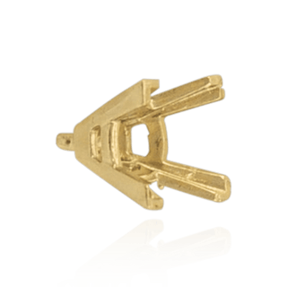 V-End Square Solitaire Settings With Peg in 14K Gold (2.50 mm - 12.00 mm)