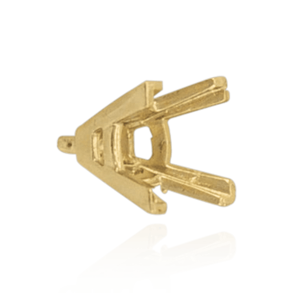 V-End Square Solitaire Settings With Peg in 18K Gold (3.50 mm - 10.00 mm)