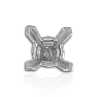 V-End Square Solitaire Settings With Peg in Platinum (4.50 mm - 12.00 mm)
