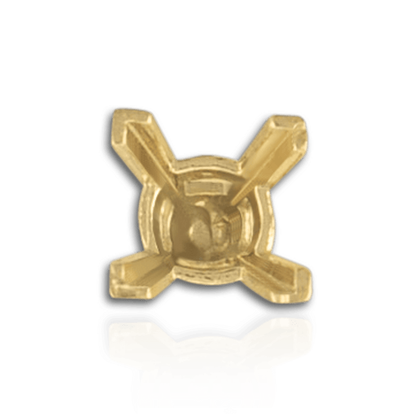 V-End Square Solitaire Settings With Peg in 18K Gold (3.50 mm - 10.00 mm)