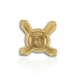 V-End Square Solitaire Settings With Peg in 14K Gold (2.50 mm - 12.00 mm)