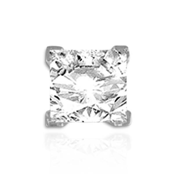 V-End Square Solitaire Settings With Peg in Platinum (4.50 mm - 12.00 mm)