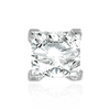 V-End Square Solitaire Settings With Peg in Sterling Silver (3.50 mm - 10.00 mm)