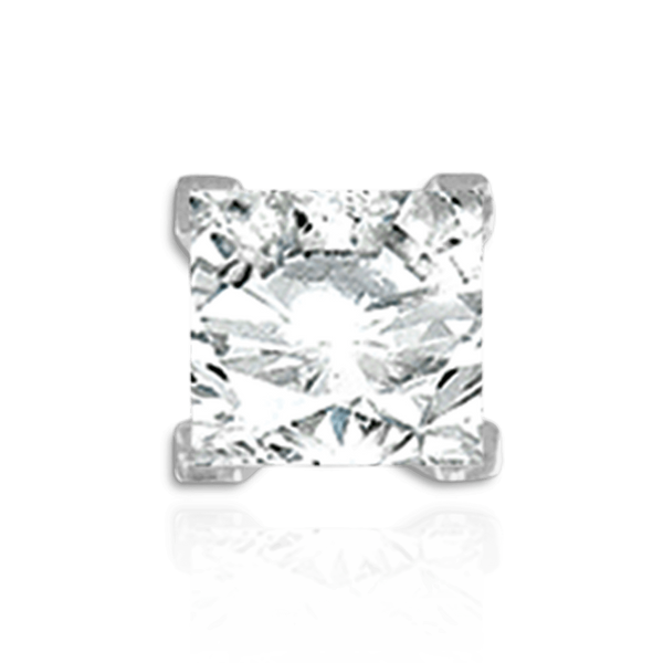 V-End Square Solitaire Settings With Peg in Platinum (4.50 mm - 12.00 mm)