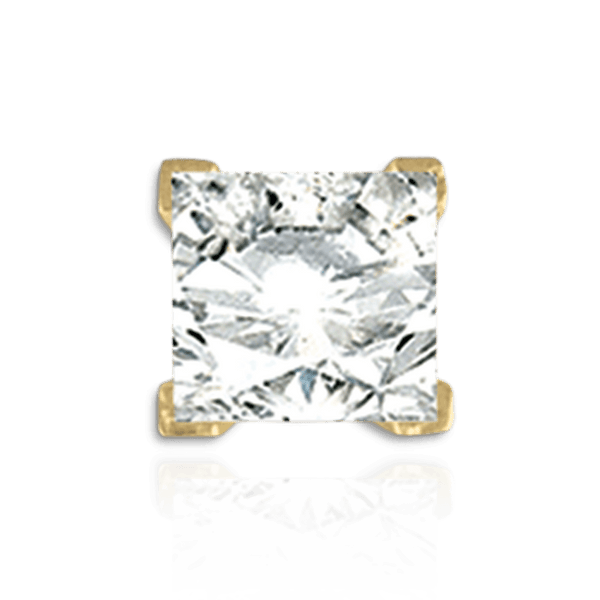 V-End Square Solitaire Settings With Peg in 14K Gold (2.50 mm - 12.00 mm)