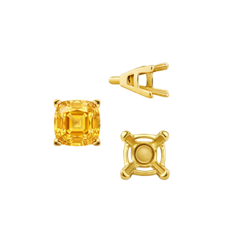 V-End Square Solitaire Settings With Peg in 14K Gold (4.50 mm - 11.00 mm)