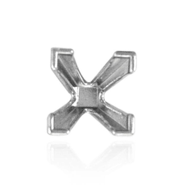 V-End Square High Solitaire Settings With Peg in Sterling Silver (2.50 mm - 8.00 mm)