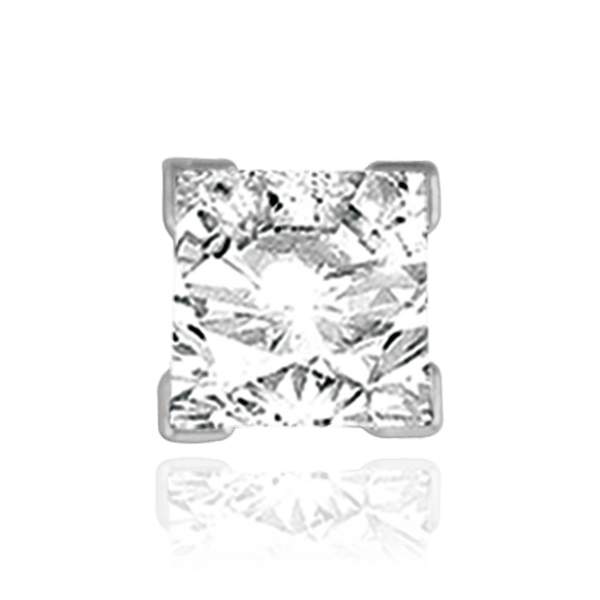 V-End Square High Solitaire Settings With Peg in Sterling Silver (2.50 mm - 8.00 mm)