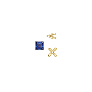 V-End Square Solitaire Settings With Peg in 14K Gold (2.50 mm - 9.00 mm)