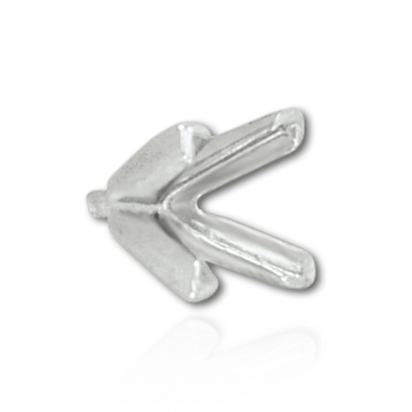 V-End Square Solitaire Settings With Peg in Platinum (3.50 mm - 9.00 mm)